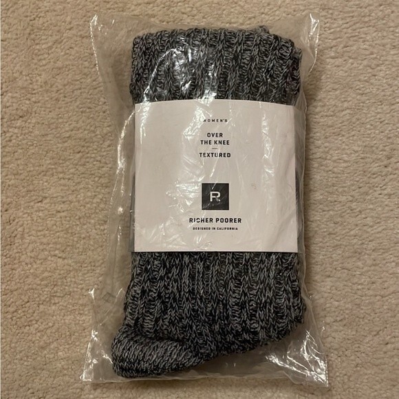 Richer Poorer Reina Ribbed Over The Knee OTK Textured Socks Heather Grey - Picture 8 of 11
